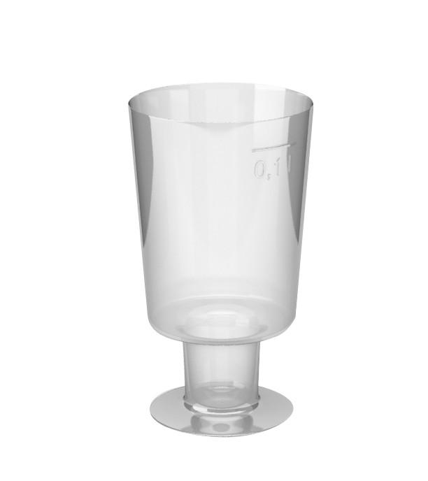 Plastový pohár 0,10l /15ks kryštáľ  na stopke