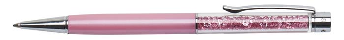 Pero guľôčkové s bielymi kryštálmi SWAROVSKI ružové
