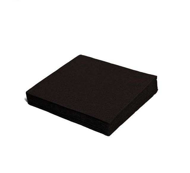 Obrúsky papierové 33x33cm/ 50ks čierne, 2-vrstvové