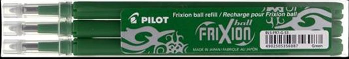 Tuha gumovacia do pera PILOT FRIXION Ball 0,7/3ks zelená