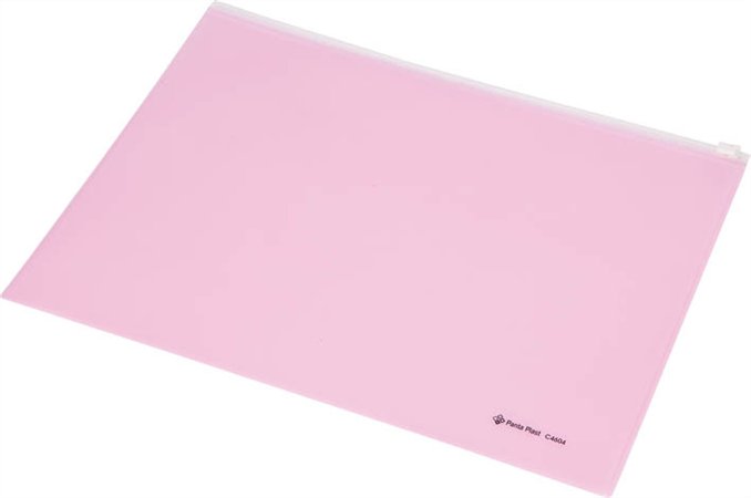 Obal PP s plastovým zipsom A4 PANTA PLAST ružový