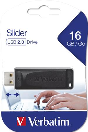 USB kľúč VERBATIM 2.0 16GB SLIDER čierny