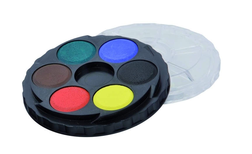 Farby vodové KOH-I-NOOR 171501/ 6 farebné okrúhle  22,5mm