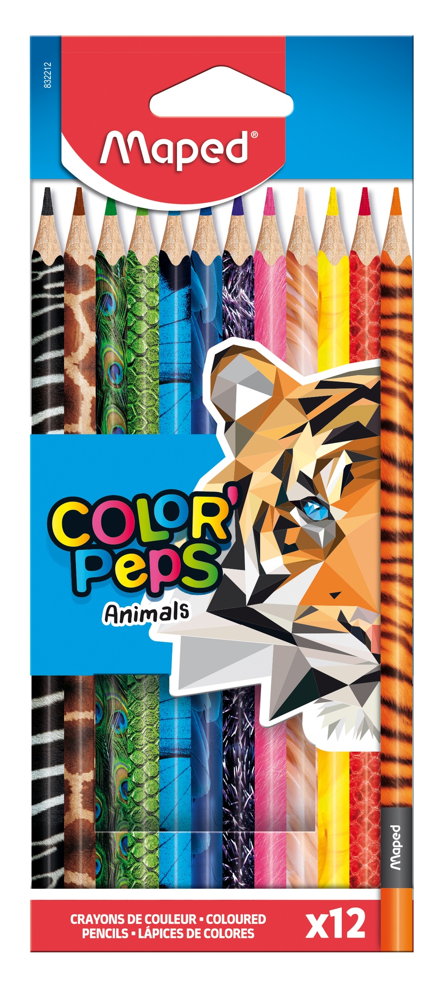 Ceruzky MAPED/12 3HR farebná súprava ANIMALS