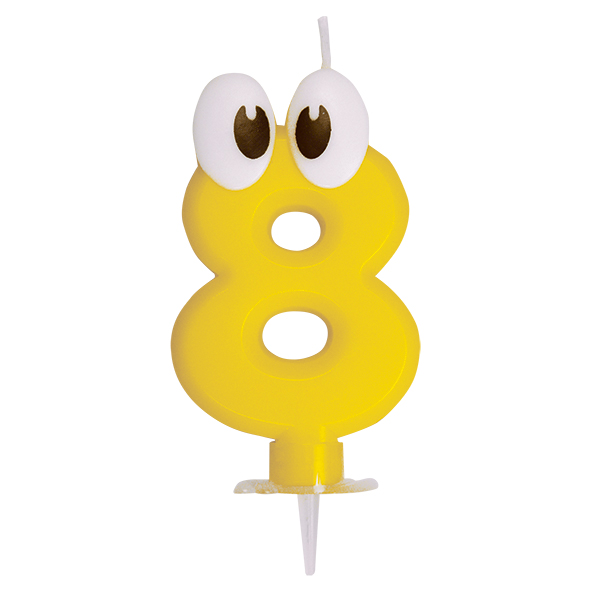 Sviečka číslová   so stojančekom "8"