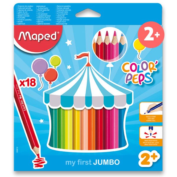 Ceruzky MAPED/18 3HR farebná súprava JUMBO