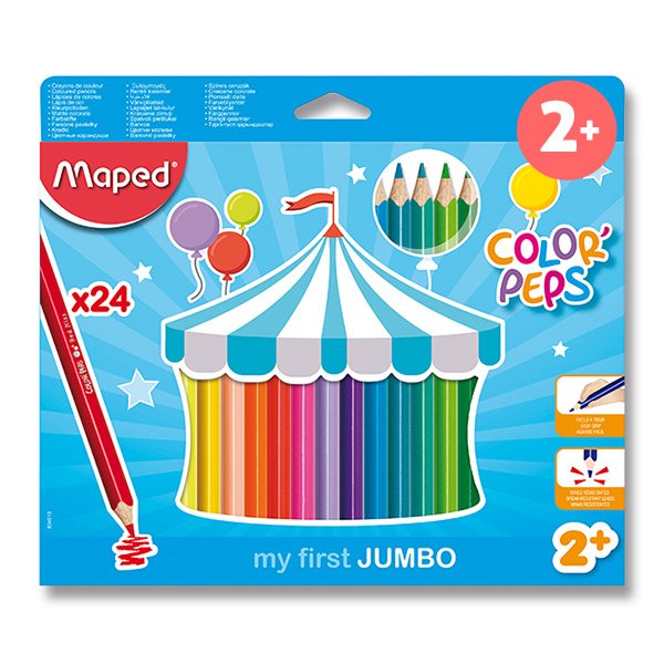Ceruzky MAPED/24 3HR farebná súprava JUMBO