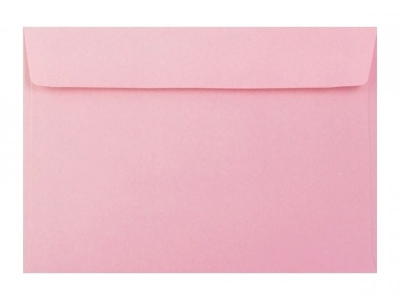Poštové obálky  farebné C6 s odtrh. pásikom/5ks ružová svetlá