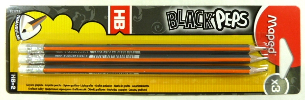 Ceruzka MAPED Black Peps HB s gumou/3ks