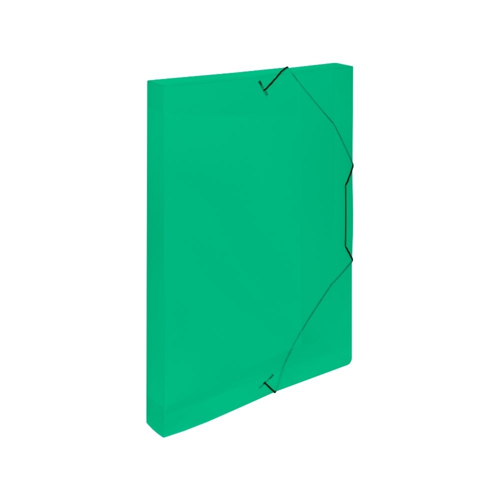 Odkladacie mapy A4 BOX PP s gumou priehľadné zelené