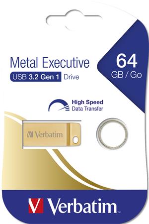 USB kľúč VERBATIM 64GB USB 3,2 Executive Metal zlatá