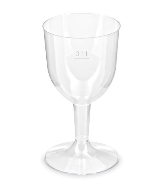 Plastový pohár 0,10l / 6ks na víno kryštáľ