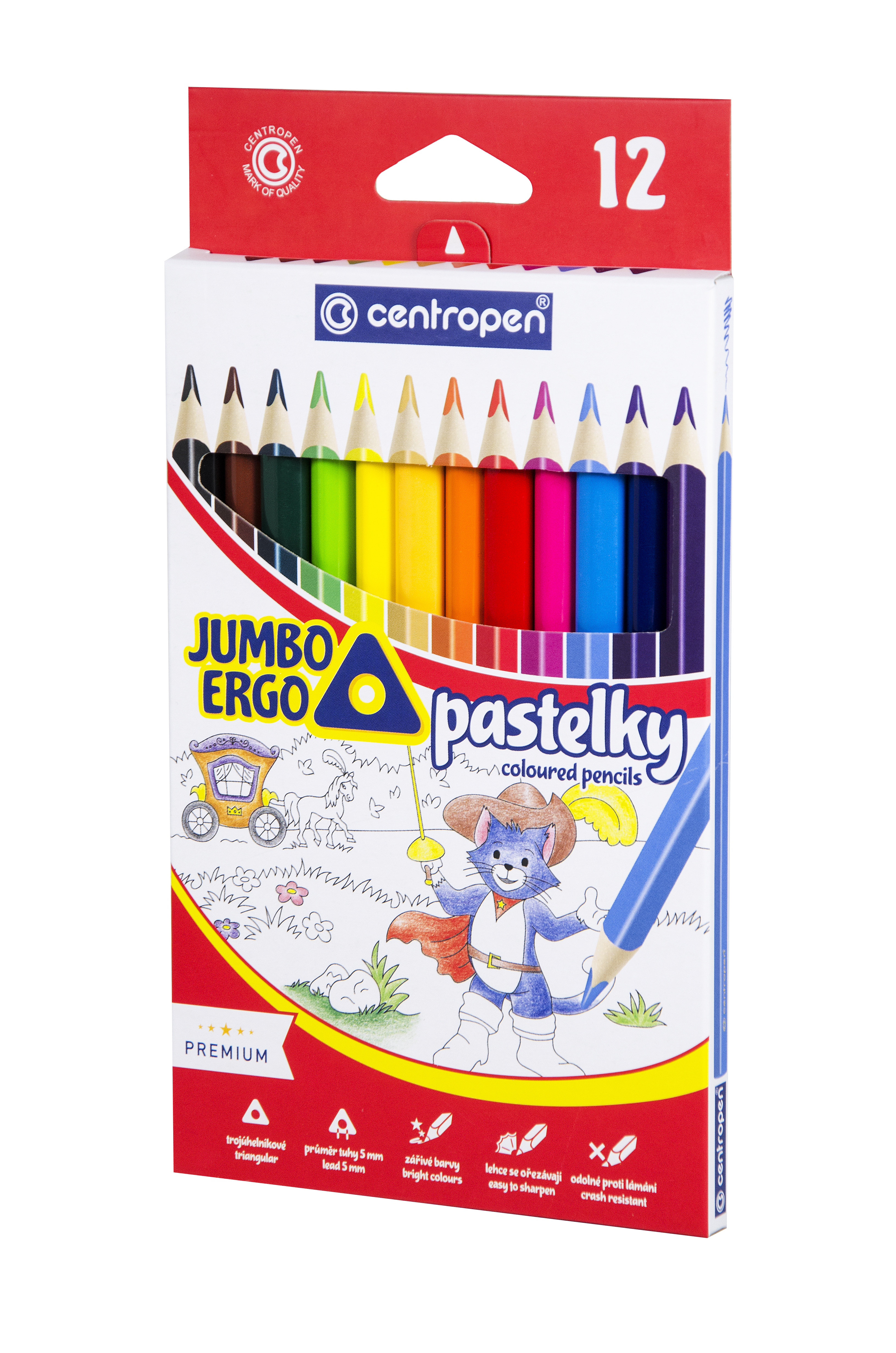 Ceruzky CENTROPEN 9522/12 trojhranné farebná súprava  JUMBO