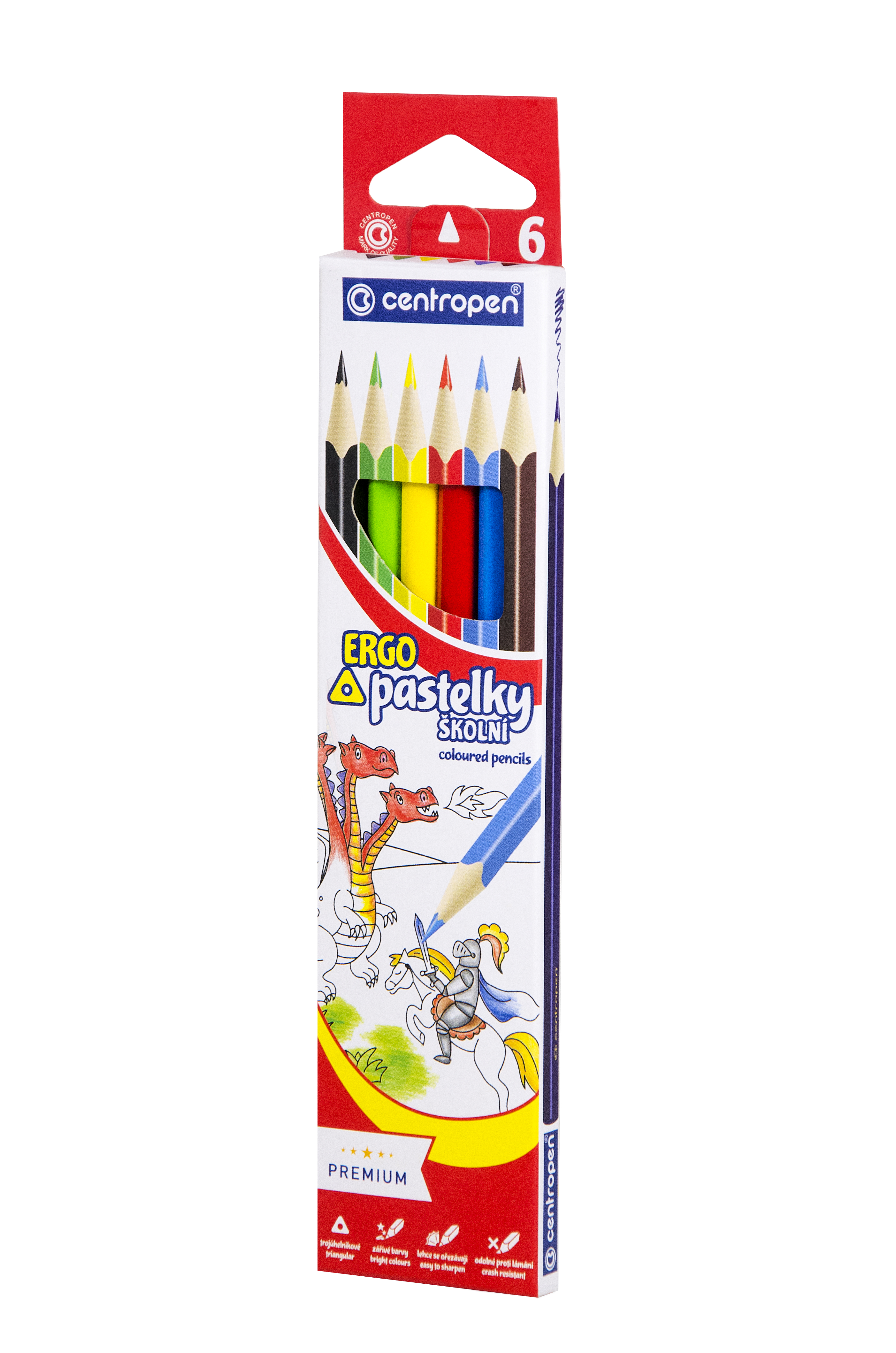 Ceruzky CENTROPEN 9521/  6 trojhranné farebná súprava v kartóne