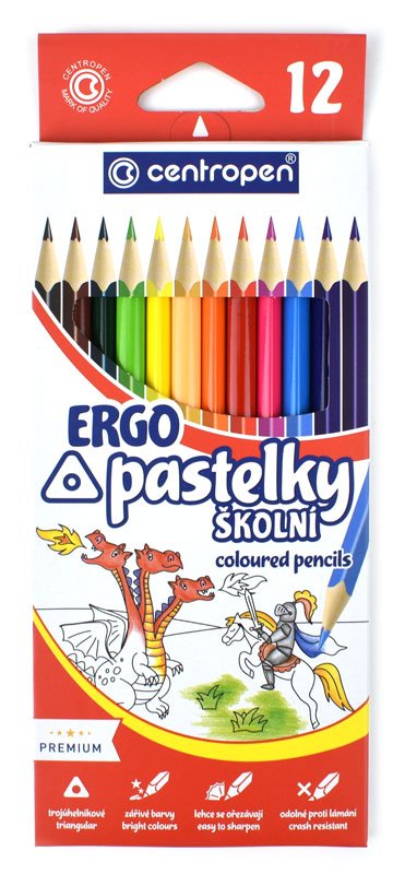 Ceruzky CENTROPEN 9521/12 trojhranné farebná súprava v kartóne
