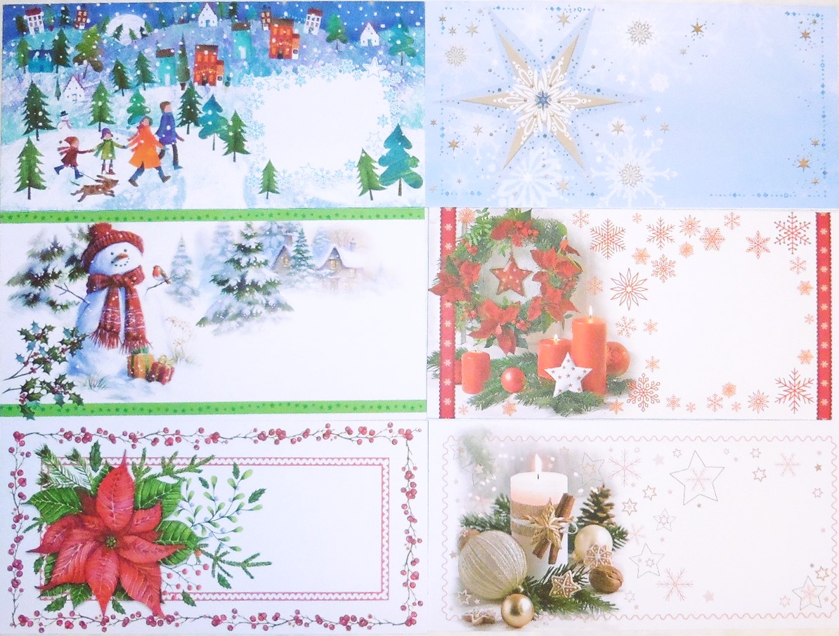 Vianočná pohľadnicová obálka DL s potlačou