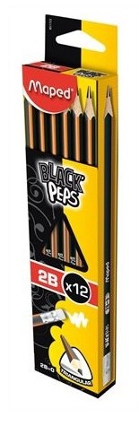 Ceruzka MAPED Black Peps 2B s gumou