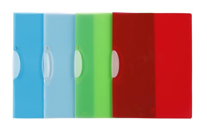Rýchloviazač A4 PP VIQUEL Propyglass s klipom mix farieb